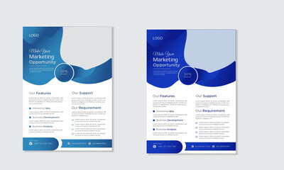 Vector flyer template design,modern business flyer template, abstract business flyer and creative design.