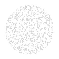 Stone on ground vector, round rock, Broken tiles mosaic pattern. texture interior background line art. set of graphics elements drawing for architecture and landscape design. cad pattern