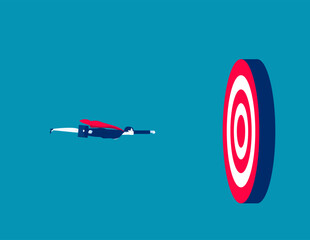 Challenge to win and achieve success target. Business vector illustration