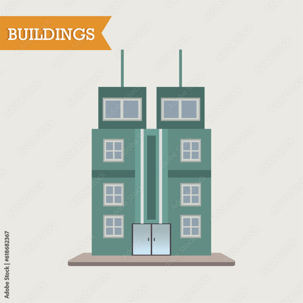 Canvas Prints Isolated colored building icon image Vector