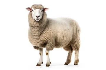 Badkamer foto achterwand sheep isolated on white background © Basil