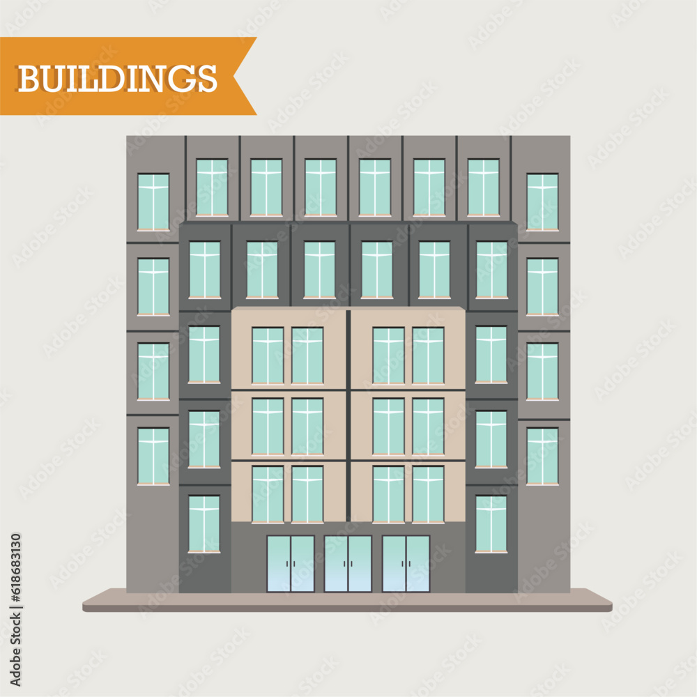 Poster Isolated colored building icon image Vector