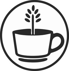 Coffee shop logo template, natural abstract coffee cup with steam, coffee house emblem, creative cafe logotype, modern trendy symbol design vector illustration