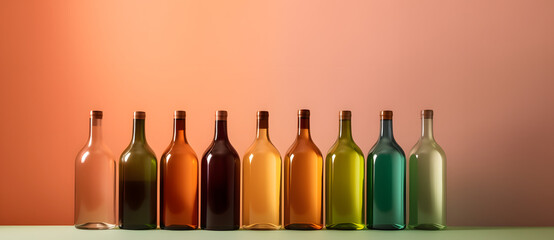 a row of colorful glass bottles sitting next to each other Generated by AI