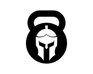 Dumbbell with spartan silhouette inside