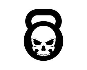 Dumbbell with skull silhouette inside