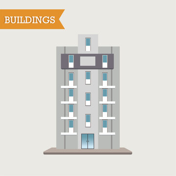 Isolated colored building icon image Vector