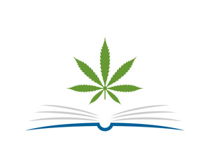 Book with cannabis on the top