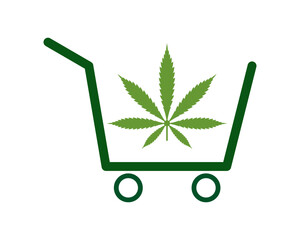 Trolly with cannabis shape inside