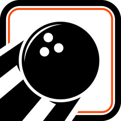 Square shape with bowling ball and effect inside