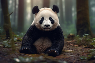 Obraz premium panda zoo animal AI generative