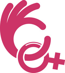 Fototapeta premium OK hand with female icon