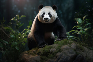 cute panda zoo animal  AI generatif 