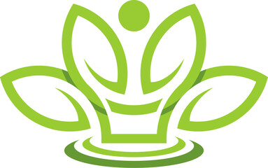 Decorative leaf crown and gradation green