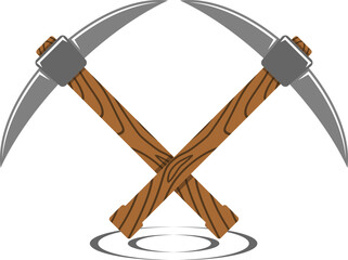 Mining axe with wood handle