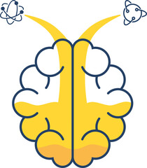 Brain with liquid and science