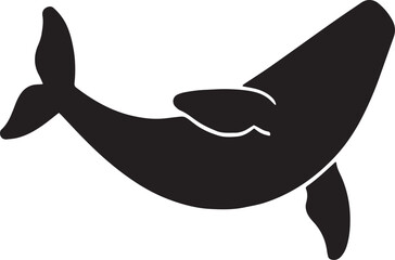 Blue Whale Silhouette Cute Icon Art Ocean Animal 