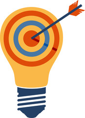Light bulb with arrow targets inside