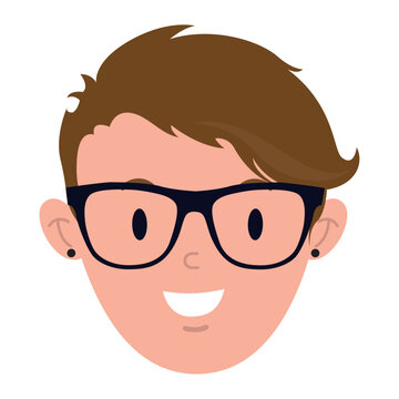 Isolated colored handsome male hipster avatar Vector