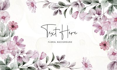 beautiful floral watercolor background template