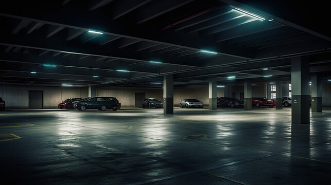 Dark Underground Parking Garage Is Parked And Empty Background, Parking  Garage Near Me To Take Picture Background Image And Wallpaper for Free  Download