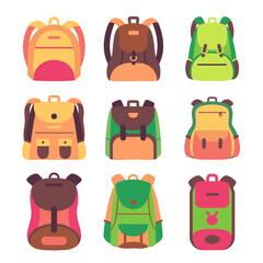 Colored school backpacks set