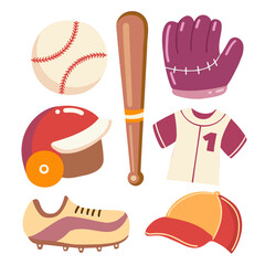 Set of baseball design elements