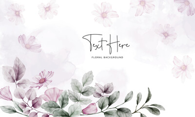beautiful floral watercolor background template