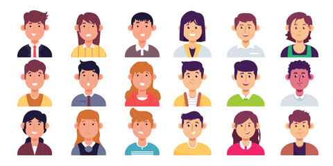 Collection of male and female avatars