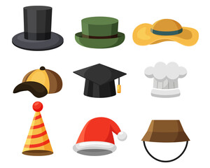 Set of hats and headgears element