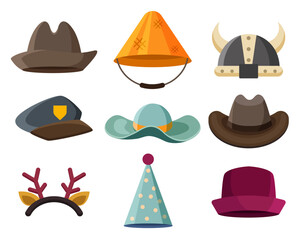Set of hats and headgears element