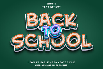 Back To School 3d modern text style effect editable