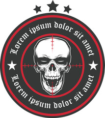 Skull head vector logo design