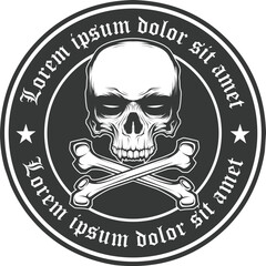 skull and crossbones emblem logo vector illustration