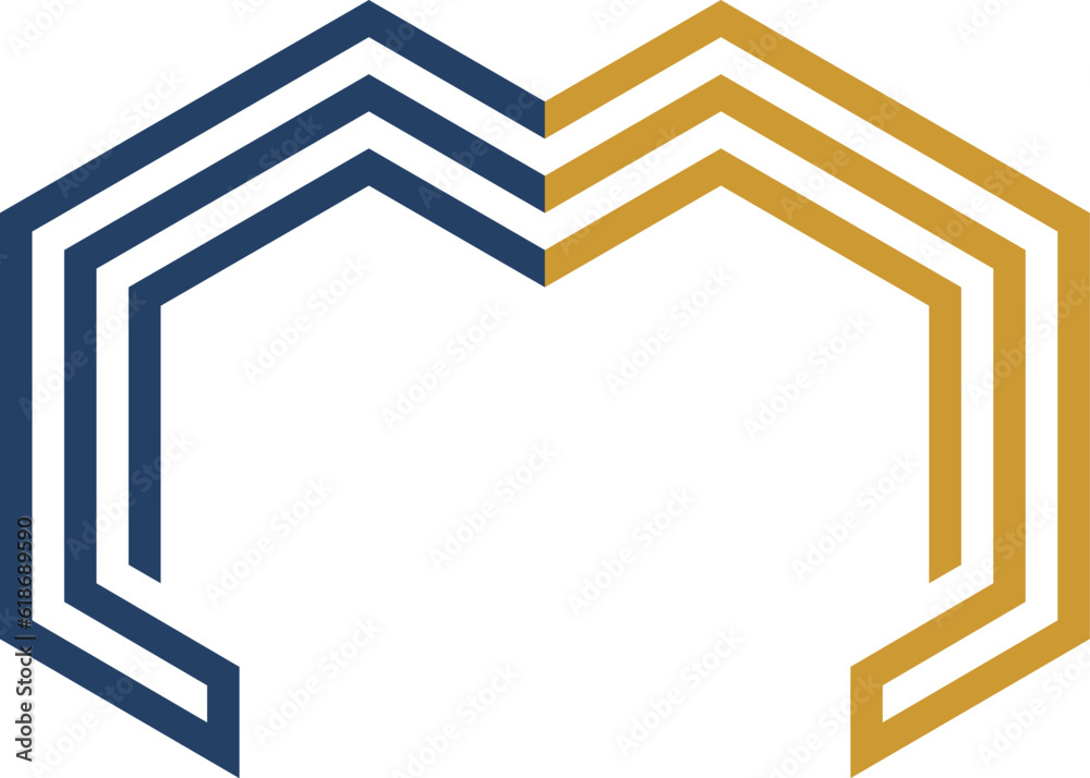 Canvas Prints m initial line art geometry