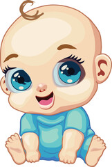 baby child smiling while sitting vector icon