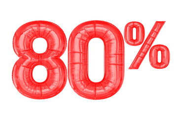 Promotion 80 Percent Red Balloons 3D