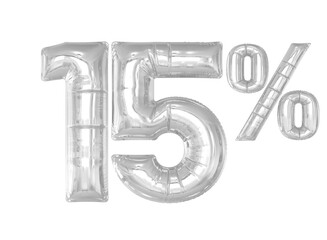 Promotion 15 Percent Silver Balloons 3D