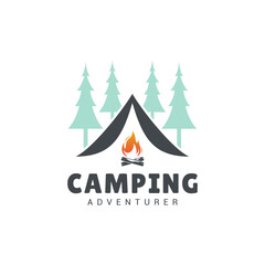 Fototapeta na wymiar Camping Logo Vector Template Design