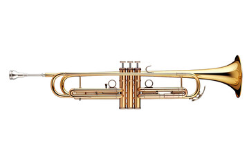 trumpet isolated on a transparent background, generative ai