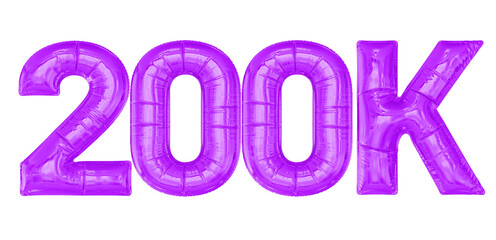 200K Follower Purple Balloons 3D