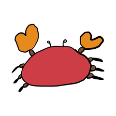 Icon png red crab on white