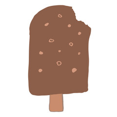 chocolate ice cream isolated on white