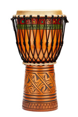 Fototapeta na wymiar djembe drum isolated on a transparent background, generative ai