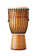 djembe drum isolated on a transparent background, generative ai