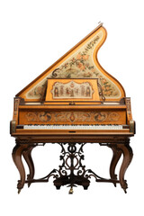 Fototapeta na wymiar harpsichord isolated on a transparent background, generative ai