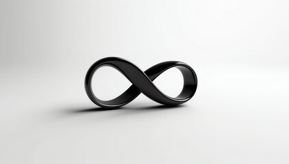 Infinity symbol, illustration for product presentation template, copy space dark background.