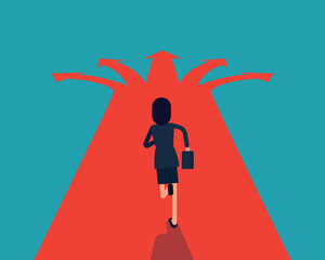 Woman and Choice. Vector illustration direction concept