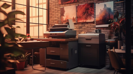 Modern photocopier at office