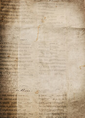 Obraz premium Newspaper old paper background with paper, Newspaper paper grunge vintage old aged texture background wallpaper. Png 8, Ai Generate 